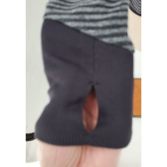 Mondetta Womens Pullover Long Sleeve High Neck Grey Striped Size Small - Picture 5 of 12